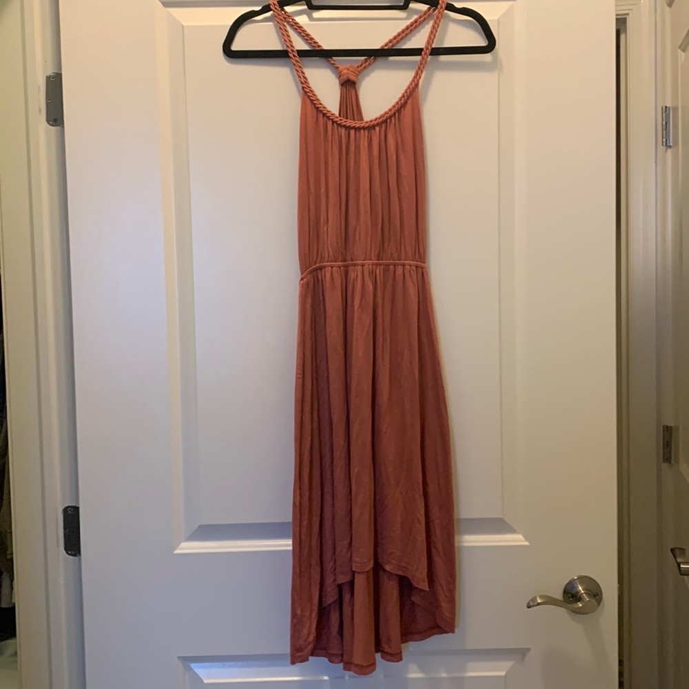 Cotton dress with braided straps